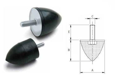 Anti Vibration Conical Rubber Shock Absorber Rubber Dampers High Elasticity